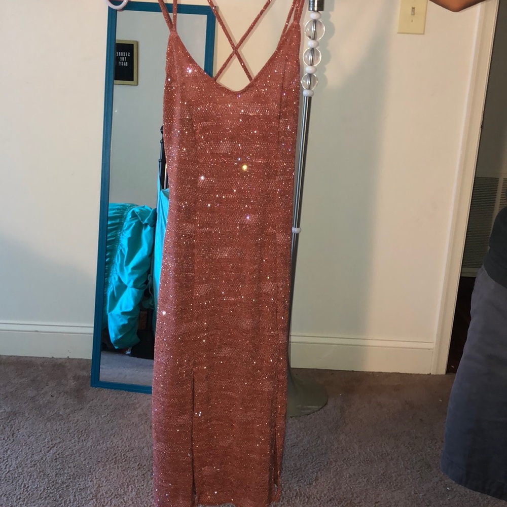 Sparkling rose pink dress